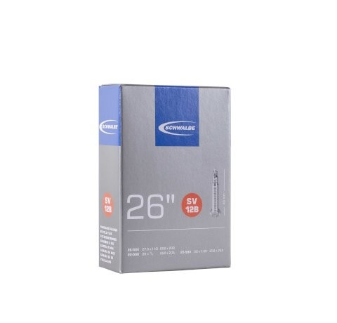 SCHWALBE Fahrradschlauch SV Ventil 26 Zoll | ETRTO: 20/28-584/590 | SV | Schwalbe Nr.: 12B | Ventill