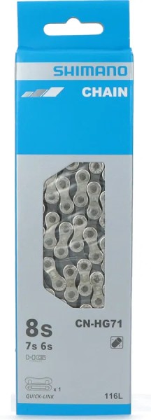 SHIMANO Fahrrad Kette CNHG71 CNHG71 | Kompatibilität: 6/7/8-fach | 116 Glieder | Verschluss: Verschl