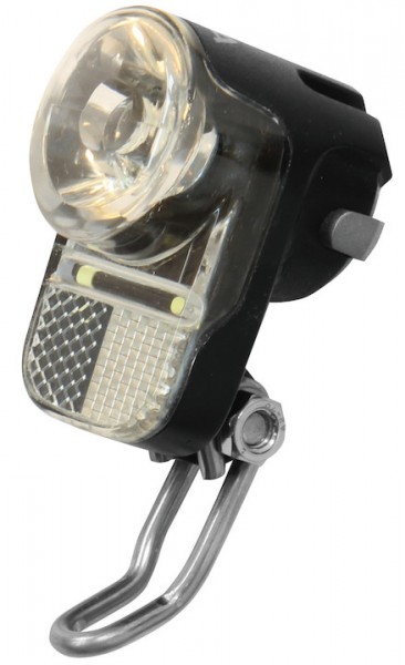 AXA Dynamo-Scheinwerfer Pico 30 Switch inkl. Halter | Befestigung: Gabelbrücke | schwarz | Doppelkon