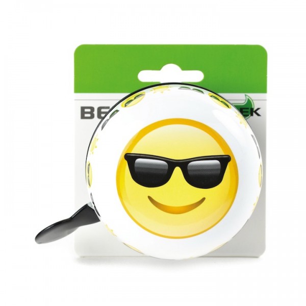 WIDEK Ding-Dong Glocke Sunglasses weiß / gelb | Motiv: Emoji | Durchmesser: 80 mm