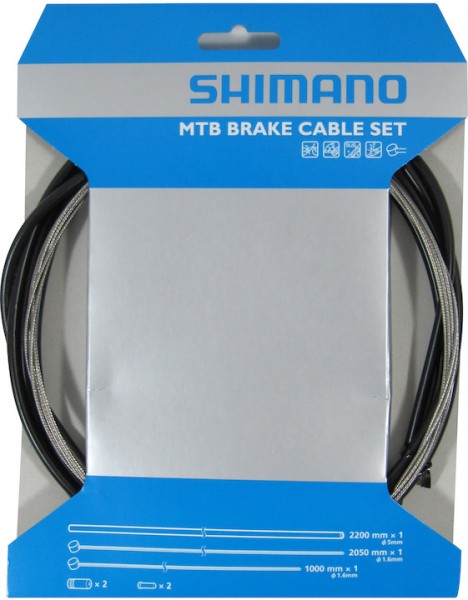 SHIMANO Bremszugset Edelstahl Länge Innenzug: 1x 1000, 1x 2050 mm | Materialeigenschaft: Edelstahl |