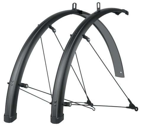 SKS Schutzblech Set Bluemels Stripes 69 Set Schutzblechbreite: 69 mm | matt schwarz mit grauen Strei