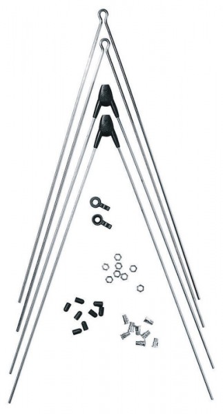 SKS V-Strebensatz ASR 3 mm Anbau: Vorderrad / Hinterrad | Länge in mm: 355 | silber / schwarz