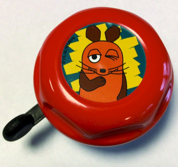 BIKE FASHION Kinder-Glocke Die Maus orange | Motiv: die Maus | Durchmesser: 57 mm | Lenkerdurchmesse