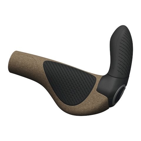 ERGON Lenkergriff GP3-S Evo Bio Kork mit Bar Ends kork / schwarz | Bio Kork | Ausführung: lang/lang