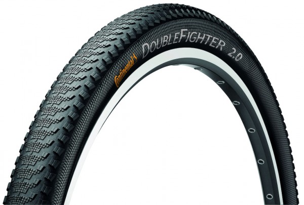 CONTINENTAL Fahrradreifen Double Fighter III 26 Zoll | ETRTO: 50-559 | Draht | schwarz Reflex | Fah