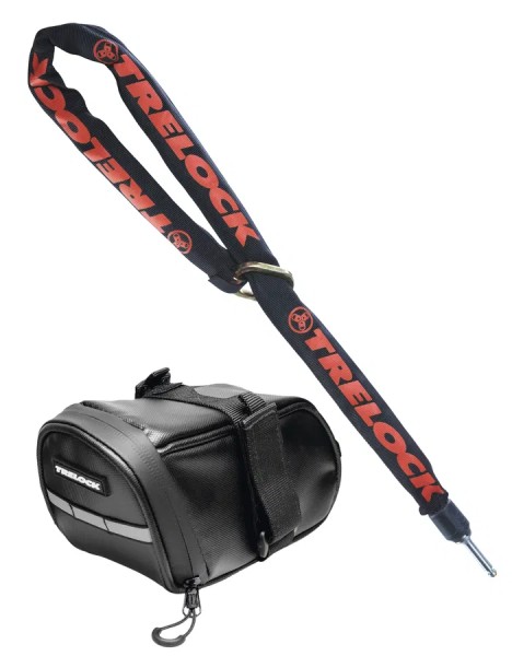 TRELOCK Anschließkette ZR 355 inkl. Satteltasche schwarz | Länge: 1500 mm | Durchmesser: 6 mm