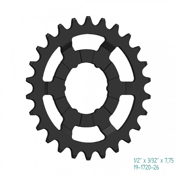 ESJOT Steckzahnkranz für Shimano Nexus Inter 5E 30 Zähne | Für Shimano Nexus Inter, 1/2 x 3/32 + 1/2