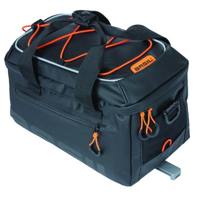 BASIL Gepäckträgertasche Miles Tarpaulin MIK Befestigung: MIK System | schwarz orange