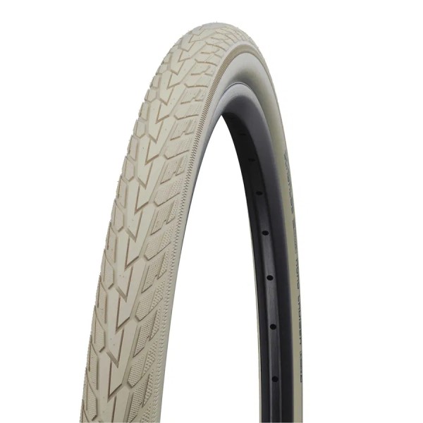 SCHWALBE Fahrradreifen Road Cruiser HS 484 28 Zoll | ETRTO: 42-622 | Draht | TwinSkin | creme reflex