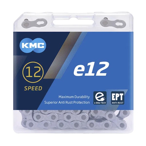 KMC E-Bike Kette e12 EPT 12-fach silber 130 Glieder, 1/2" x 11/128"