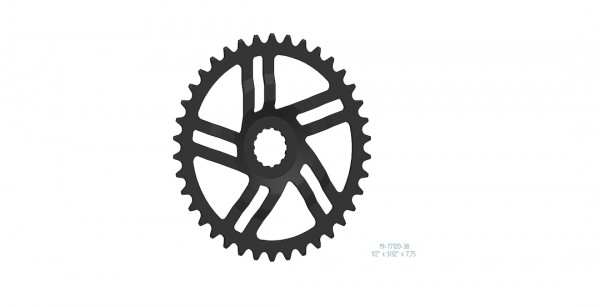 ESJOT Kettenblatt für Bosch Gen 3 40 Zähne | schwarz | Lochkreis: Direct Mount mm | Ausführung: 1/2