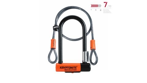 KRYPTONITE Bügelschloss Evolution Mini-7 + Kryptoflex orange