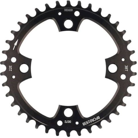 KMC Kettenblatt für E-Bike 38 Zähne | schwarz | Lochkreis: 104 mm | Ausführung: 1/2 x 11/128 + 1/2 x