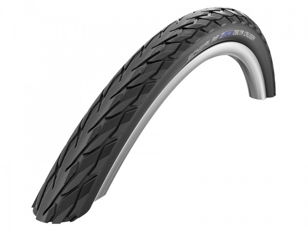 SCHWALBE Fahrradreifen Delta Cruiser HS 431 26 Zoll | ETRTO: 37-590 | Draht | TwinSkin | schwarz / w