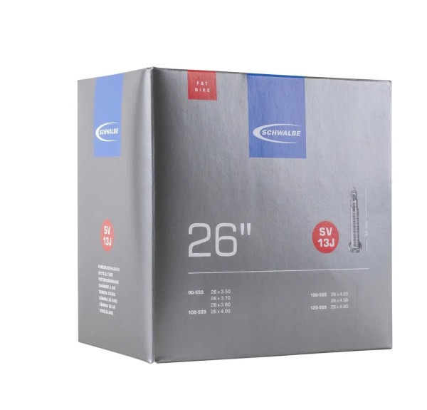 SCHWALBE Fahrradschlauch SV Ventil 26 Zoll | ETRTO: 90/120-559 | SV | Schwalbe Nr.: 13J | Ventilläng