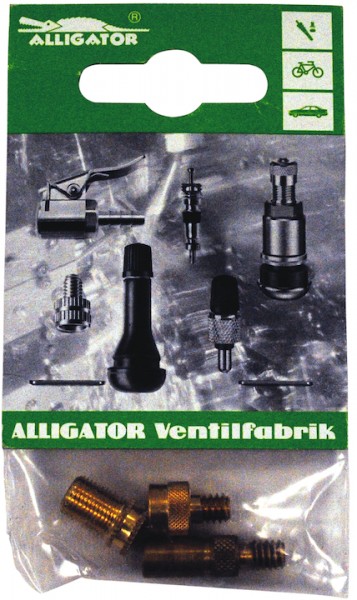 ALLIGATOR Adapter Ventil Set SB-Verpackung | schwarz / silber | ohne Stift