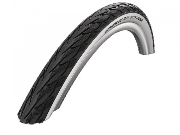 SCHWALBE Fahrradreifen Delta Cruiser HS 431 28 Zoll | ETRTO: 28-622 | Draht | TwinSkin | schwarz / w