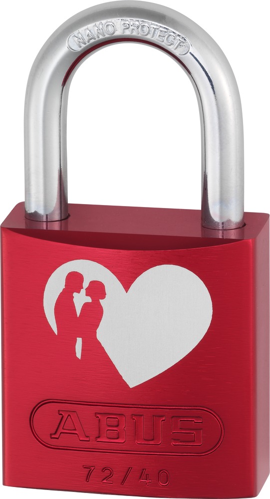 ABUS Fahrradschloss Vorhangschloss Aluminium 72/40 rot Love Lock 6