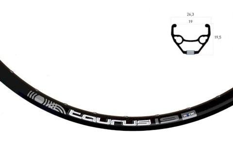 RYDE Vorderrad 26" Taurus Disc 559 x 19 | Laufradgröße: 26 | Nabe: Shim HBQB400AALQR schwarz | Schne