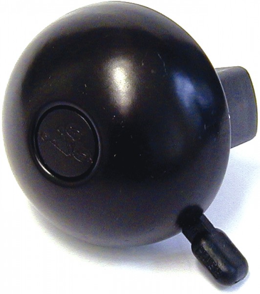 REICH City-Glocke Alu schwarz | Motiv: Radfahrer-Prägung | Durchmesser: 55 mm