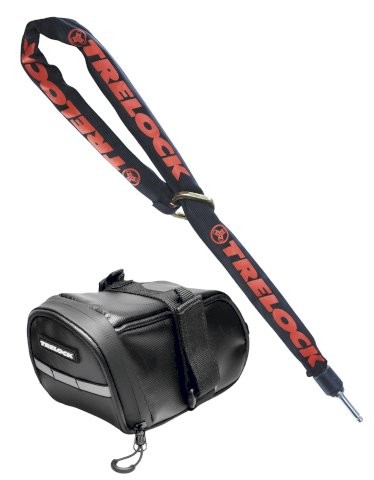 TRELOCK Anschließkette ZR 355 inkl. Satteltasche schwarz | Länge: 1000 mm | Durchmesser: 6 mm