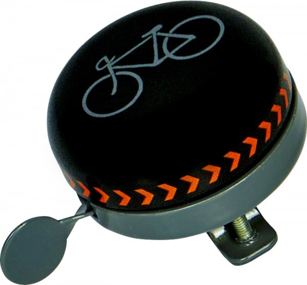 SPIEGELBURG Fahrradklingel Männerding schwarz | Motiv: Fahrrad | Durchmesser: 55 mm