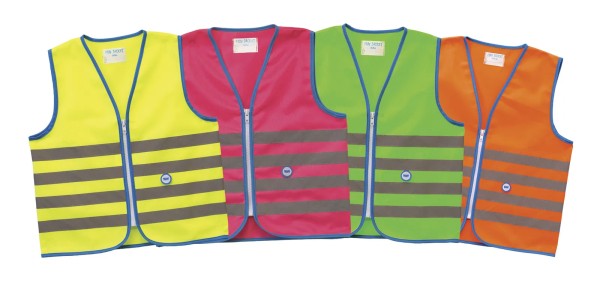WOWOW Reflexweste Fun Jacket for Kids gelb | Kinder | Größe: S