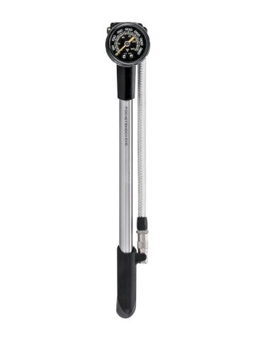 TOPEAK Handpumpe Pocket Shock DXG XL mit Stahlflex-Schlauch Länge: 305 mm | silber | SB-Verpackung