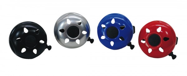 REICH Sport-Glocke Eddy rot, blau, silber, schwarz sortiert | Motiv: Eddy | Durchmesser: 40 mm