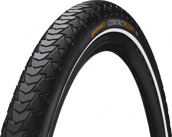 CONTINENTAL Fahrradreifen Contact Plus 28 Zoll | ETRTO: 32-622 | Draht | schwarz Reflex | Fahrradma