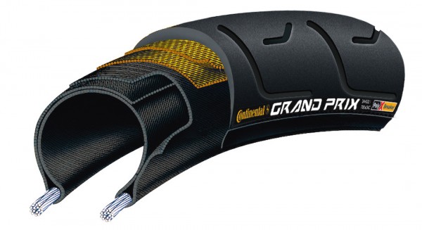 CONTINENTAL Fahrradreifen Grand Prix 28 Zoll | ETRTO: 23-622 | Draht | schwarz | Fahrradmantel