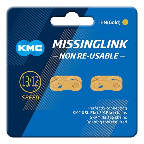 KMC Kettenverschlussglied MissingLink FLATNR 12-/13-fach (5,02 mm) gold 1/2" x 11/128"