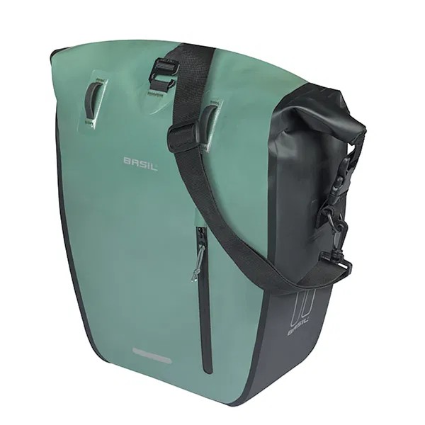 Basil Einzeltasche Rivo L silbergrün/schwarz