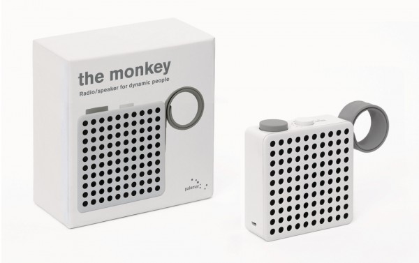 PALOMAR Radio The Monkey Maße: 12 x 10 x 3,5 cm | weiß