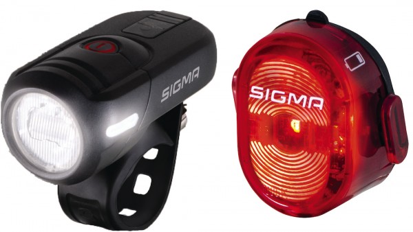 SIGMA LED Beleuchtungsset Aura 45 FL +Nugget II Befestigung: Lenker | schwarz