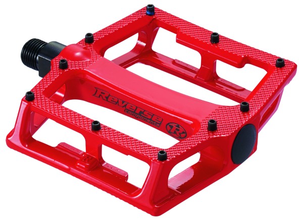REVERSE Plattformpedal Super Shape-3-D Gewinde: 9/16 Zoll | kugelgelagert | rot | SB-Verpackung
