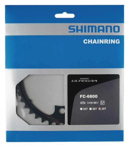 SHIMANO Kettenblatt Ultegra FC6800 39 Zähne | schwarz | Lochkreis: 110 mm