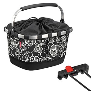 KLICKfix FAHRRADKORB CARRYBAG GT FÜR RACKTIME FLEUR SCHWARZ