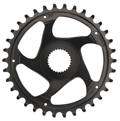 KMC Kettenblatt für Bosch Gen 4 38 Zähne | schwarz | Lochkreis: Direct Mount | Ausführung: 1/2 x 11/