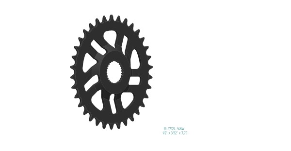 ESJOT Kettenblatt für Bosch Gen 4 42 Zähne | schwarz | Lochkreis: Direct Mount | Ausführung: 1/2 x 3