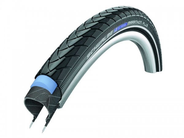 SCHWALBE Fahrradreifen Marathon Plus HS 440 27,5 Zoll | ETRTO: 40-584 | Draht | TwinSkin | schwarz R