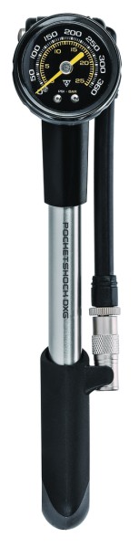 TOPEAK Dämpferpumpe Pocket Shock DXG Länge: 215 mm | silber / schwarz | SB-Verpackung