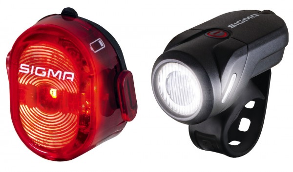 SIGMA LED Beleuchtungs Set Aura 35 FL/Nugget ll Befestigung: Lenker | schwarz