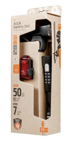 AXA Zahlen-Kettenschloss Safety Set schwarz | Länge: 900 mm | Durchmesser: 5 mm