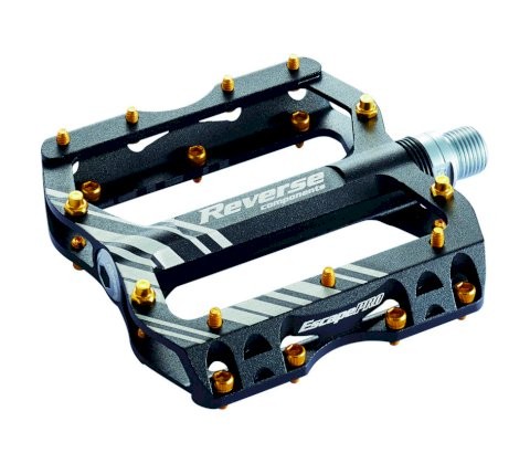 REVERSE Plattformpedal Escape Pro Gewinde: 9/16 Zoll | gedichtetes Industrielager | schwarz / gold |