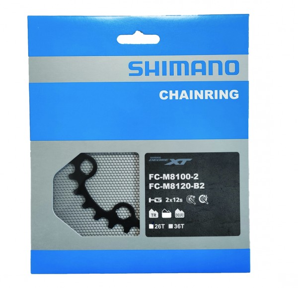 SHIMANO Kettenblatt Deore XT FCM8100 26 Zähne | schwarz | Lochkreis: Direct Mount mm