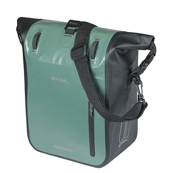 Basil Einzeltasche Rivo M silbergrün/schwarz