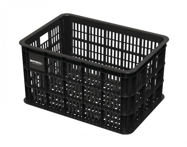 BASIL Kunststoff-Fahrradkasten Crate schwarz | Für MIK-Adapterplatte: Art.-Nr. 32387 | Größe: L