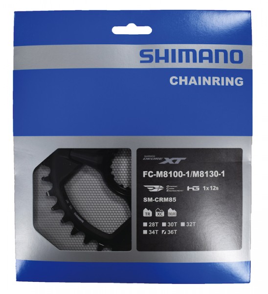 SHIMANO Kettenblatt Deore XT SMCRM85 36 Zähne | schwarz | Lochkreis: Direct Mount